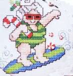 Click/tap for more details of Mrs Claus Tropical Christmas (cross stitch) by Stoney Creek