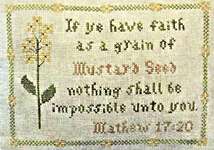 Click/tap for more details of Mustard Seed (cross stitch) by The Nebby Needle