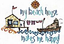 Click for more details of My Beach House Makes Me Happy (cross stitch) by MarNic Designs