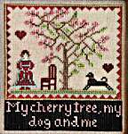 Click/tap for more details of My Cherry Tree, My Dog And Me (cross stitch) by Needlemade Designs