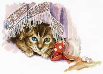 Click for more details of Naughty Cat (cross stitch) by Panna