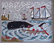 Click/tap for more details of New England Whaling Waters (cross stitch) by By The Bay Needleart