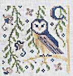 Click/tap for more details of Night Owl (cross stitch) by Stitchy Prose