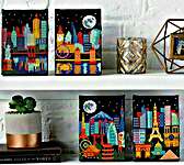 Click for more details of Night Skylines (cross stitch) by Tiny Modernist