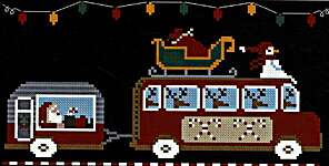 Click/tap for more details of North Pole Express (cross stitch) by Twin Peak Primitives