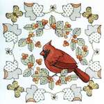 Click for more details of Northern Cardinal in Autumn (cross stitch) by Lesley Teare