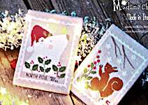 Click/tap for more details of Nose Up : Bear And Squirrel (cross stitch) by Madame Chantilly