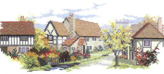 Click for more details of October Lane (cross stitch) by Rose Swalwell
