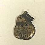 Click/tap for more details of Old Brass Button - Pear (beads and treasures) by Homespun Elegance