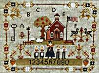 Click for more details of Old School on Prairie (cross stitch) by Twin Peak Primitives