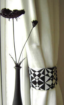 Click for more details of Op Art Curtain Tie Backs (cross stitch) by Anne Peden