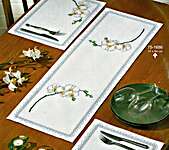 Click for more details of Orchid Table Runner (cross stitch) by Permin of Copenhagen