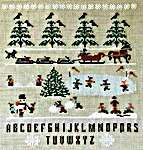 Click/tap for more details of Our Childhood Winter (cross stitch) by Twin Peak Primitives