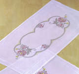 Oval of Pink Roses Table Runner