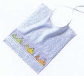 Pale Blue Baby Towels and Bibs - sleeved bib 40 x 49 cms