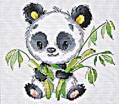 Click/tap for more details of Panda (cross stitch) by Les Petites Croix de Lucie