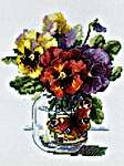 Click/tap for more details of Pansies and Butterfly (cross stitch) by Merejka