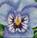 Click for more details of Pansy - Blue and White (cross stitch) by Thea Gouverneur