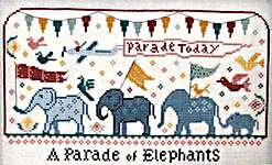 Click for more details of Parade Of Elephants (cross stitch) by Hello from Liz Mathews