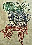 Click/tap for more details of Parrot (cross stitch) by Salty Stitcher Designs
