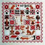 Click for more details of Patchwork aux Chiens (cross stitch) by Jardin Prive