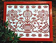 Click/tap for more details of Peace and Plenty: A New Year's Wish (cross stitch) by Mojo Stitches