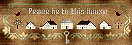 Click/tap for more details of Peace Be To This House (cross stitch) by Cotton Pixels