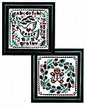 Click/tap for more details of Peace & Joy - A Pair Of Squares (cross stitch) by Tellin Emblem