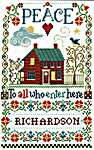 Click/tap for more details of Peace To All Sampler (cross stitch) by Imaginating