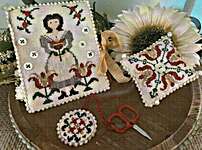 Click/tap for more details of Peaceful Garden Sewing Set (cross stitch) by Mani di Donna