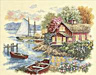 Click for more details of Peaceful Lake House (cross stitch) by Dimensions