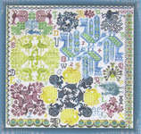 Click/tap for more details of Peacock Pinwheel (cross stitch) by Tempting Tangles Designs