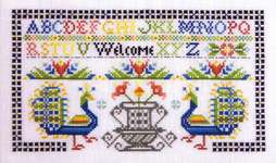 Click for more details of Peacock Welcome (cross stitch) by Rosewood Manor