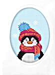 Click/tap for more details of Penguin Christmas Card (cross stitch) by Orchidea