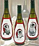 Click/tap for more details of Penguin Wine Bottle Aprons (cross stitch) by Permin of Copenhagen