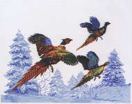 Click for more details of Pheasants in Flight (cross stitch) by Eva Rosenstand