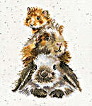 Click/tap for more details of Piggy in the Middle (cross stitch) by Bothy Threads