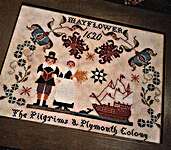 Click/tap for more details of Pilgrims of Plymouth (cross stitch) by Twin Peak Primitives