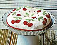 Click/tap for more details of Pincushion With A Cherry On Top (cross stitch) by New York Dreamer