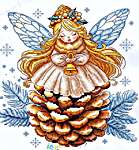Click/tap for more details of Pine Cone Angel (cross stitch) by Les Petites Croix de Lucie