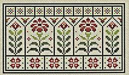 Click/tap for more details of Pink Garden Courtyard (cross stitch) by Happiness is Heart Made