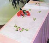 Click for more details of Pink Roses and Rosebuds Table Runner - Cross Stitch (embroidery) by Deco-Line