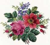 Click for more details of Pink Roses (cross stitch) by Eva Rosenstand