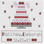 Click for more details of Pink Wedding Cake Card (cross stitch) by Fat Cat Cross Stitch