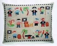 Click/tap for more details of Pirate Cushion (cross stitch) by Haandarbejdets Fremme