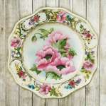 Plate with Pink Poppies