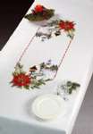 Click/tap for more details of Poinsettia and Snowy Scene Table Cover (cross stitch) by Permin of Copenhagen