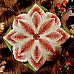 Click/tap for more details of Poinsettia Biscornu (cross stitch) by The Blue Flower