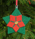 Click for more details of Poinsettia Christmas Ornament (tapestry) by Anne Peden