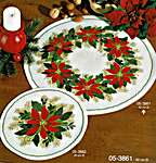 Click for more details of Poinsettia Table Mat (cross stitch) by Eva Rosenstand